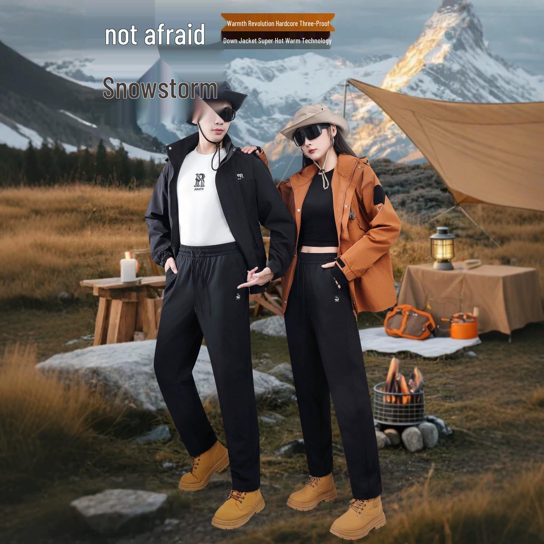 Black Gold Graphene Hardcore Three-Proof Mountaineering Pants with 90% White Duck Down XXL