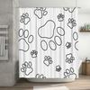 Footprint Shower Curtain Black White Dog Paw Design For Bathroom Decorations