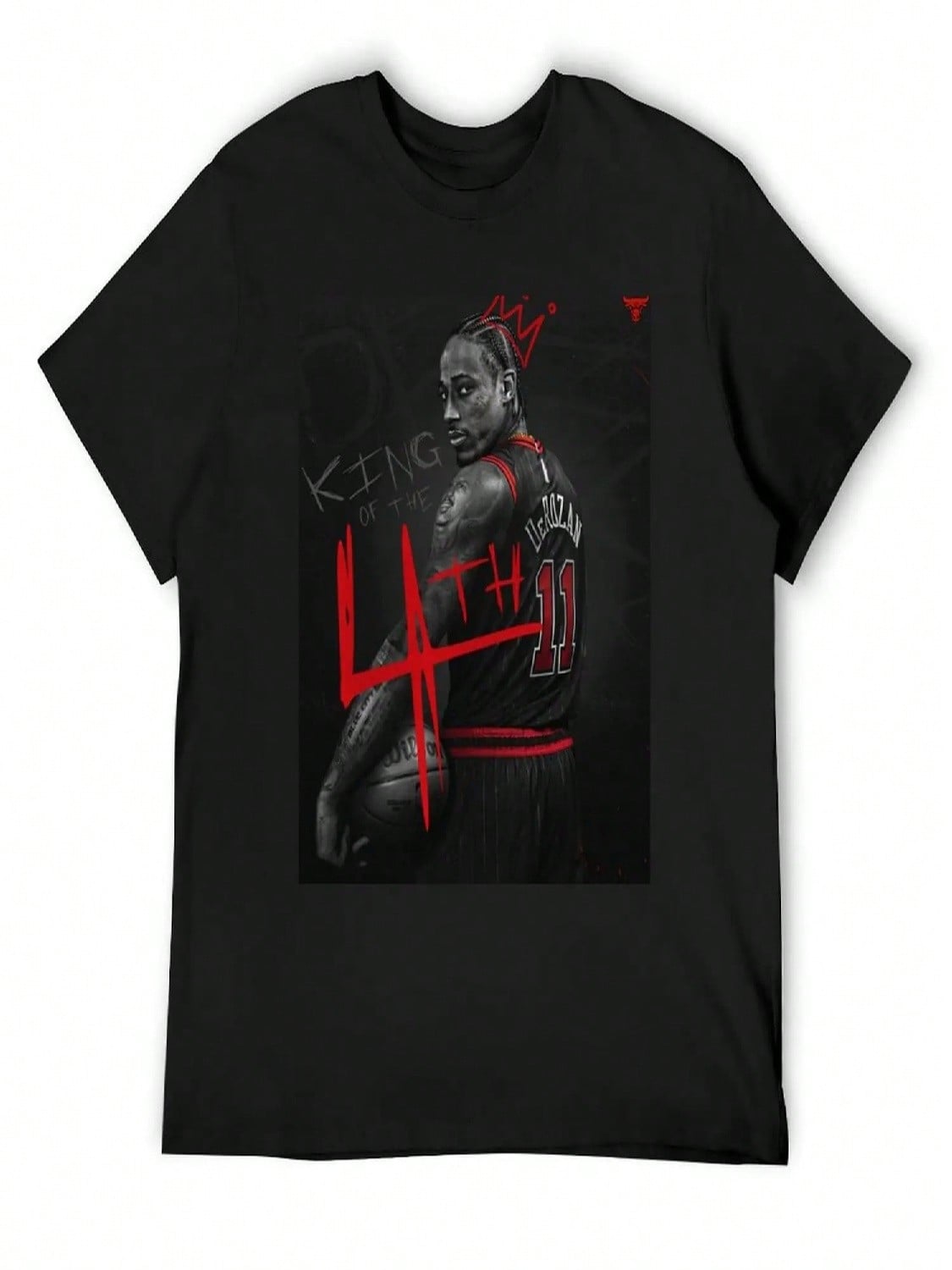 Demar Derozan 4th King T-Shirt Summer Clothes Cute Clothes Short Sleeve Tee Clothes For unisex S разноцветный