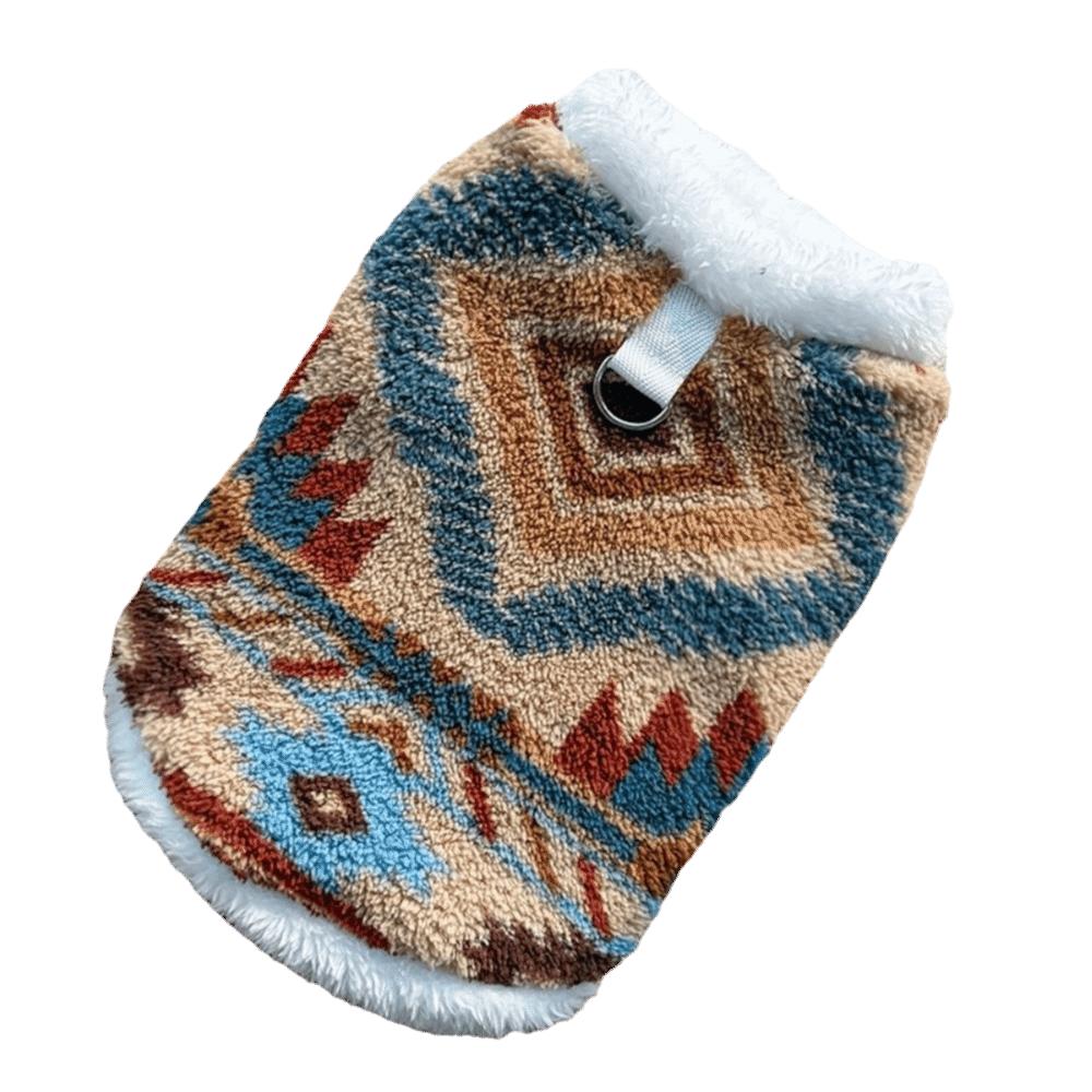 Autumn Winter Dog Warm Clothes Nordic Pattern Plush Dogs Coat  for Small Medium Dog