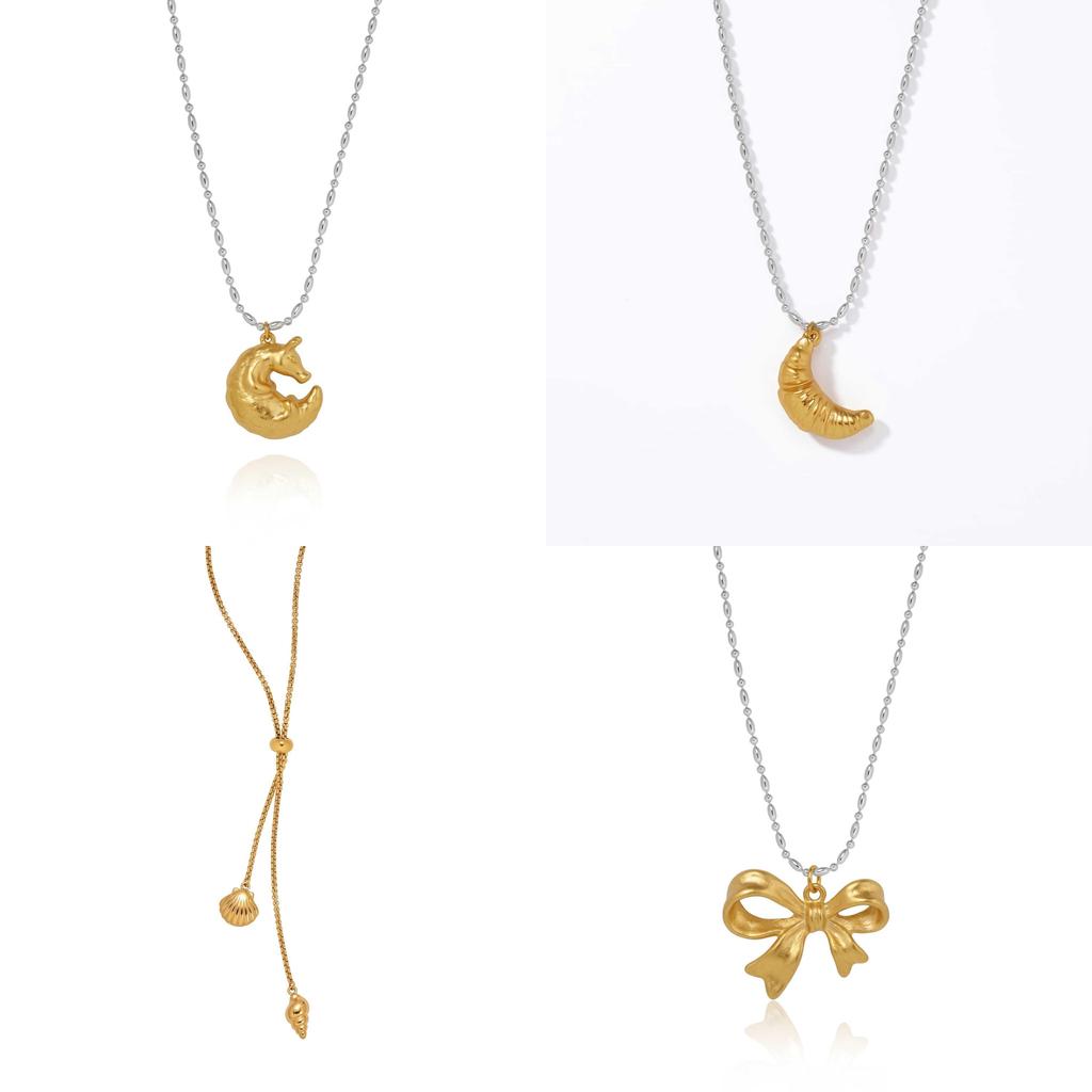 Geometric Style Pendant Necklace Featuring Butterfly Design And Gold Plating For Women