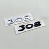 JGCR7 New 3D ABS Chrome Black Logo 308 Emblem Letters Sticker Car Rear Trunk Badge for Peugeot 308 SW GT Line GTI T9 T7 P5 Accessories