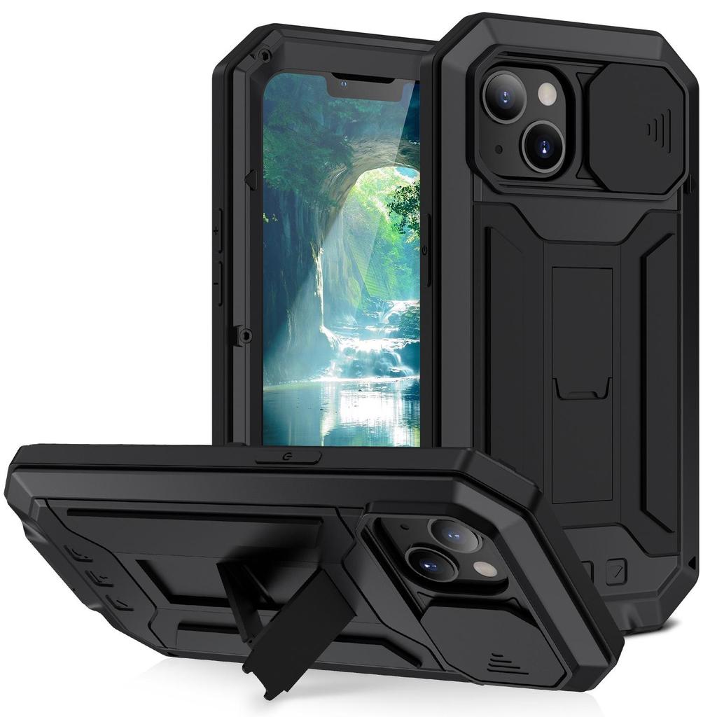 Apple 15 Protective Case with Invisible Bracket for iPhone 14 Pro Max - Anti-fall Metal Shell.