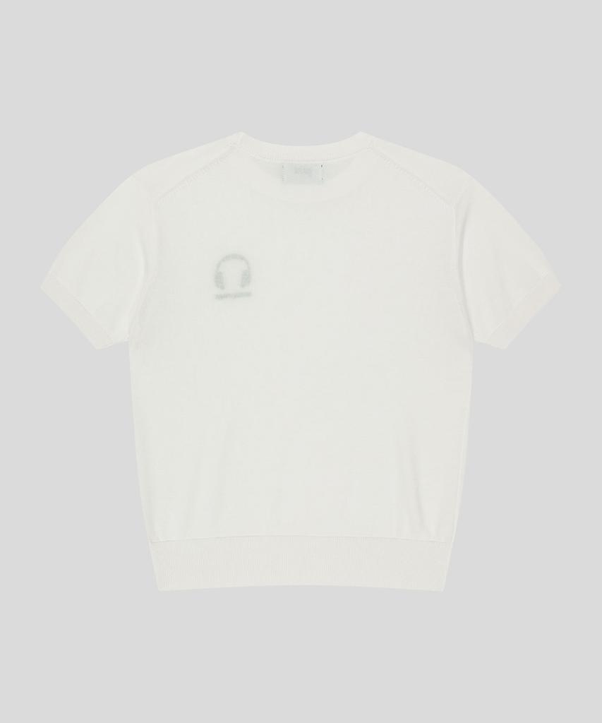 Myujigpeulikeu (W) Haedphone Logo Stitch Round Knits - Ivory