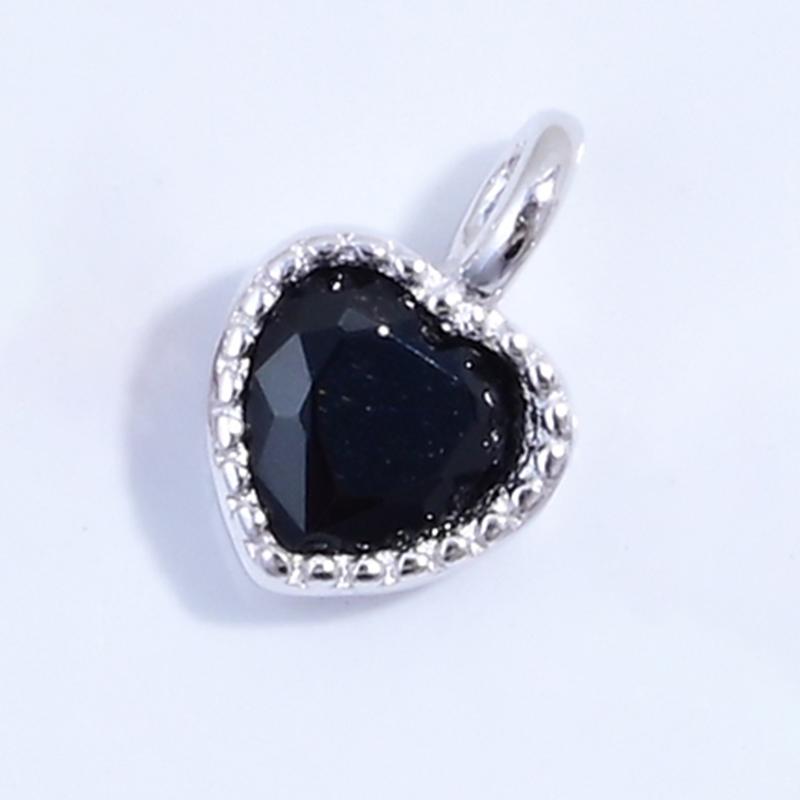 

S925 Sterling Silver Color Mini Heart-Shaped Small Charm for Jewelry DlY Bracelet Necklace Accessories SD54