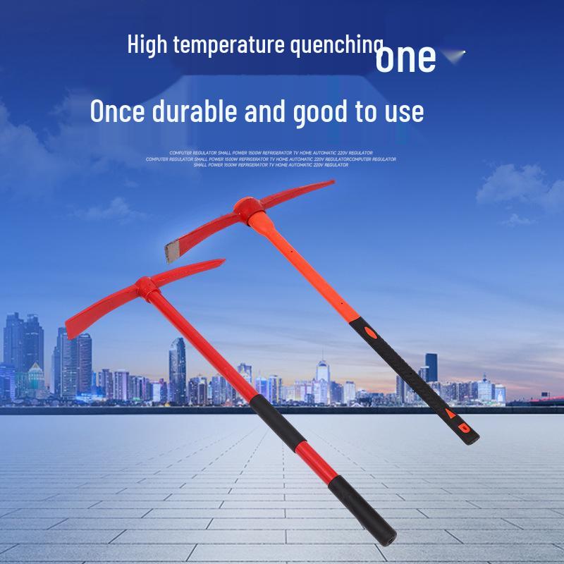 Dual-Use Fire and Demolition Pick with Pointed and Flat Heads, Integrated Rail Steel Construction