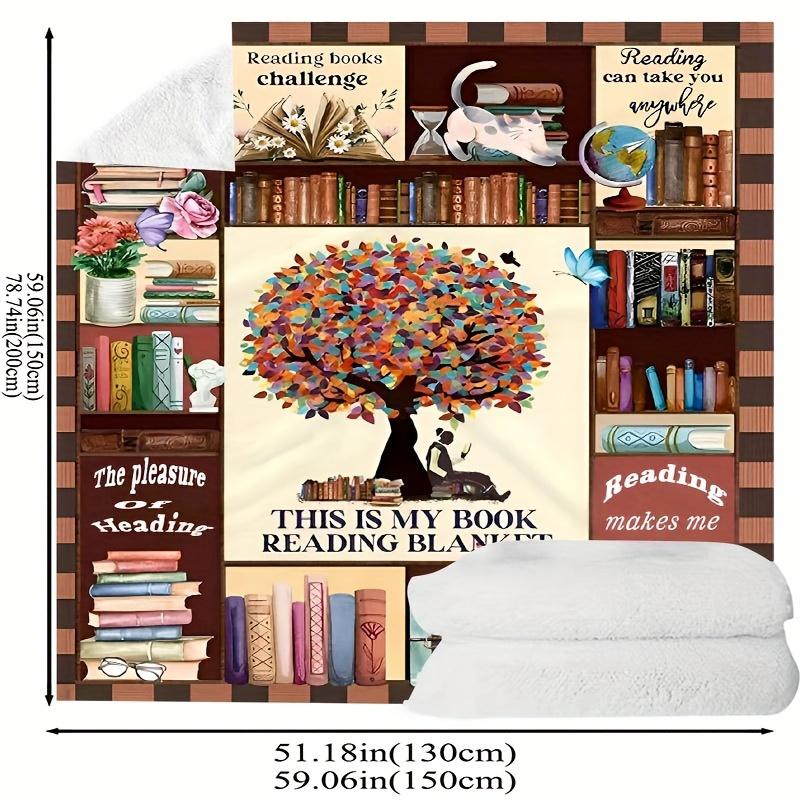 1pc Digital Print HD Printed Book Lover'S Blanket for Reading, This Blanket Can Be Used As a Holiday Gift, Birthday Gift