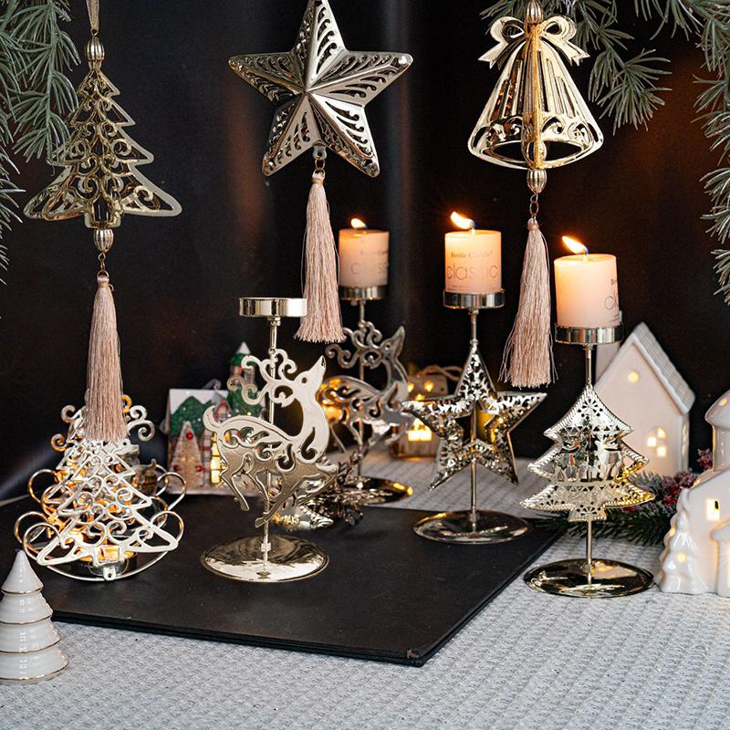 Christmas Candlestick Christmas Decorations Home Decor Elegant Classic Christmas Theme Scene Setting Various Styles