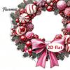 Seasonal Hanging Decor Christmas Wreath Acrylic Ornament, 2D Flat Stained Glass Style Transparent Decoration, Double-sided Decorative Pendant