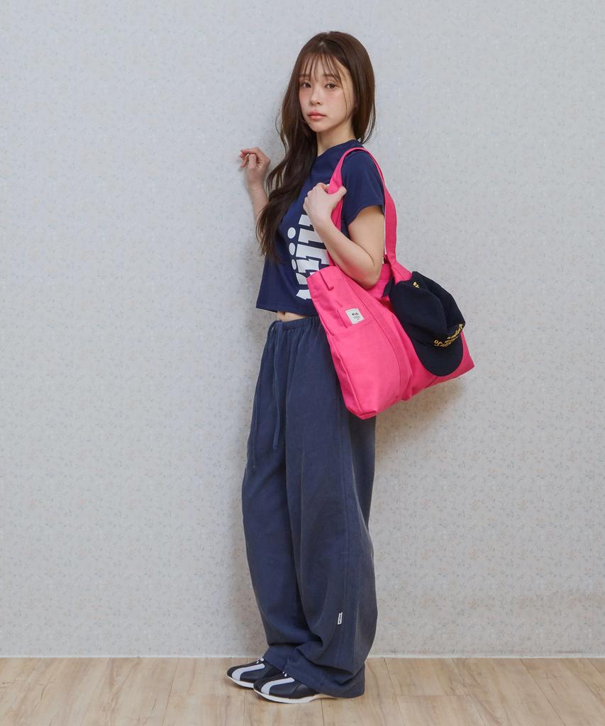 KIJIKO Ke613. Move Pigment Wide Pants Navy