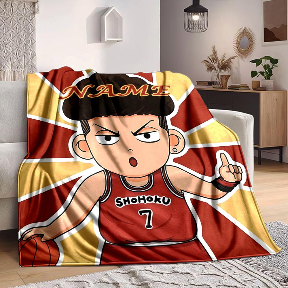 Custom 1pc Slam Dunk: Anime Characters Blanket, Soft And Comfortable Blanket, Casual Warm, Camping Travel Blanket, Birthday Gift Q912168