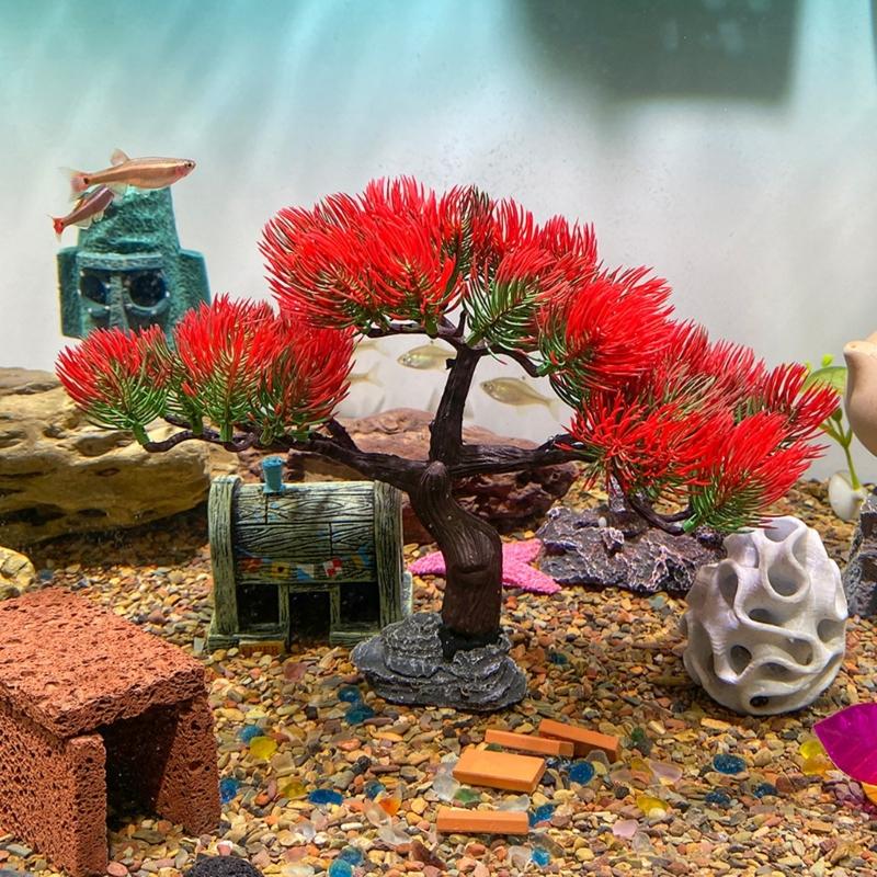 Artificial Pine Bonsais Aquariums Ornament Natural Lookings and Easily Maintenance Landscape for Fishtanks Enthusiasts