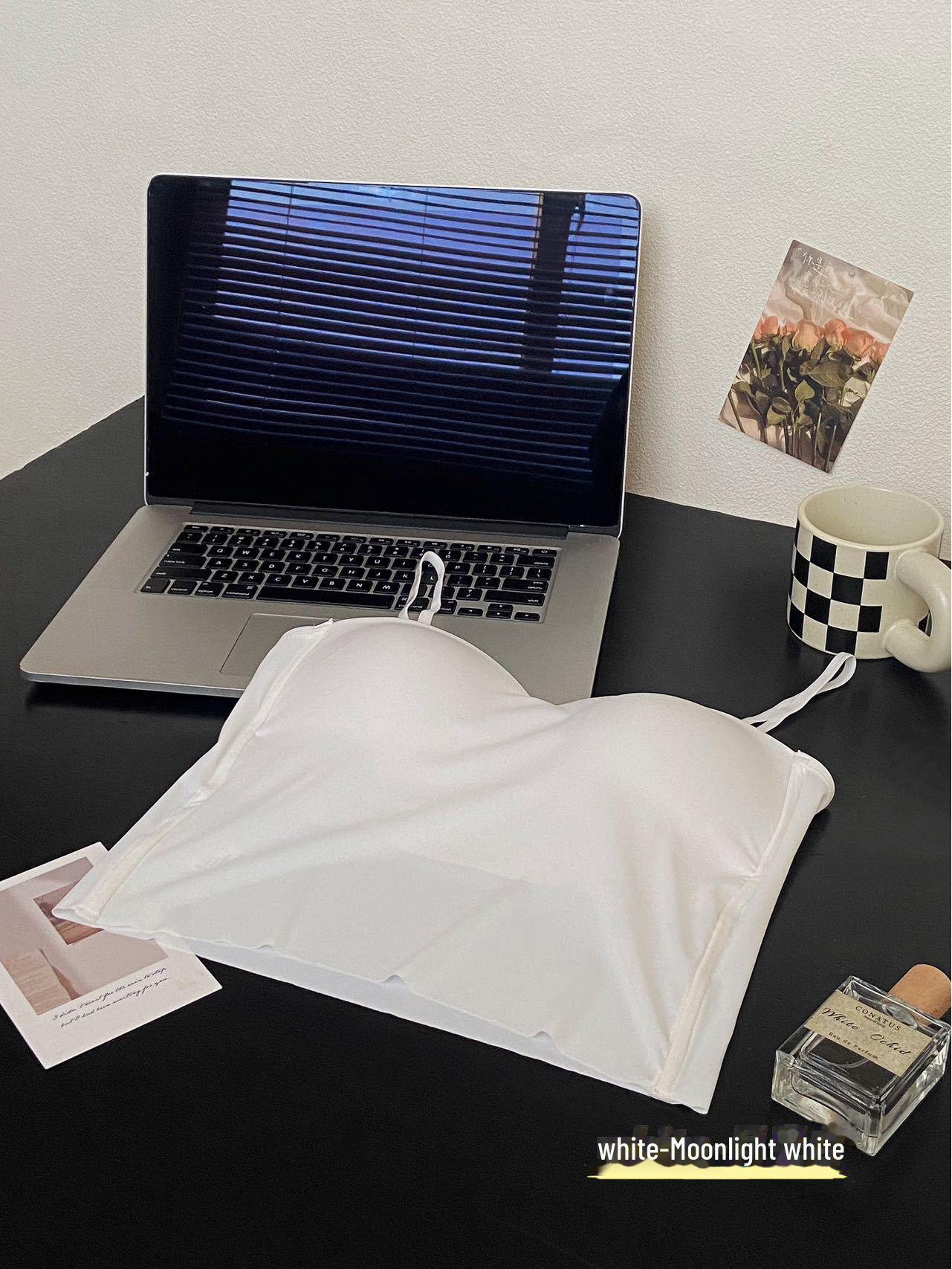 

Майка из искусственного шелка больших размеров с нагрудными вкладышами - без стального кольца, женская жилетка для многослойной одежды или верхней одежды 4XL (180-200 jin) белый