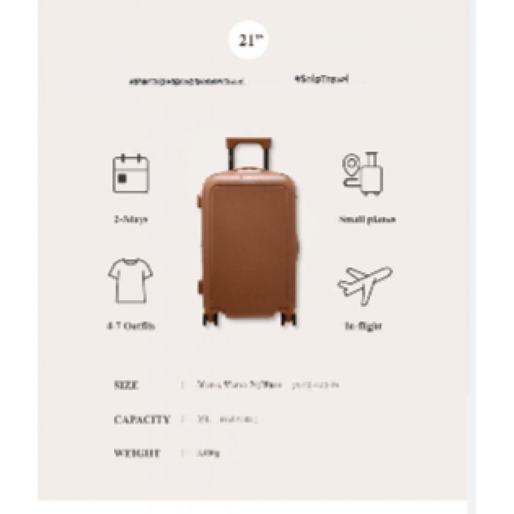 Daks Brown Solid Polycarbonate Hard Carrier 21inch Dbba6e521w2
