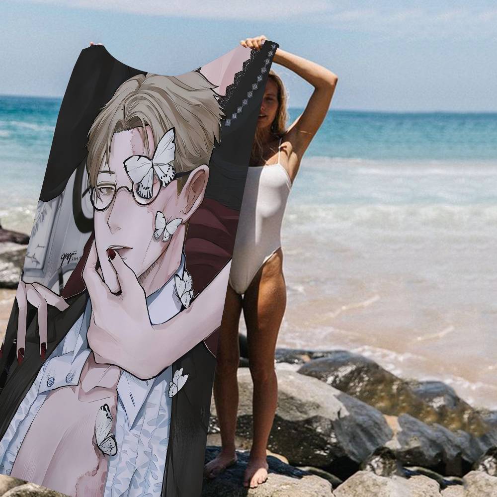 Anime Nanami Kento Beach Towel Colorful Bath Towels for Girl Microfiber Quick Dry Sand Free Beach Yoga Spa Gym Pool