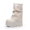 Height-increasing Shoes, Trouser Boots, Women's Soft Leather Thick-soled Waterproof Mid-calf Ankle Boots