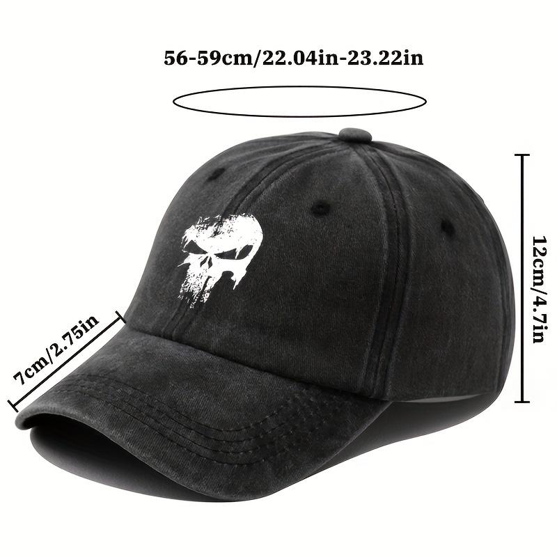 Modische bedruckte Totenkopf-Baseballkappe, Sonnenschutz für draußen, Radfahrer-Entenschnabelkappe, für Urlaub, Camping, Reisen, Freizeit