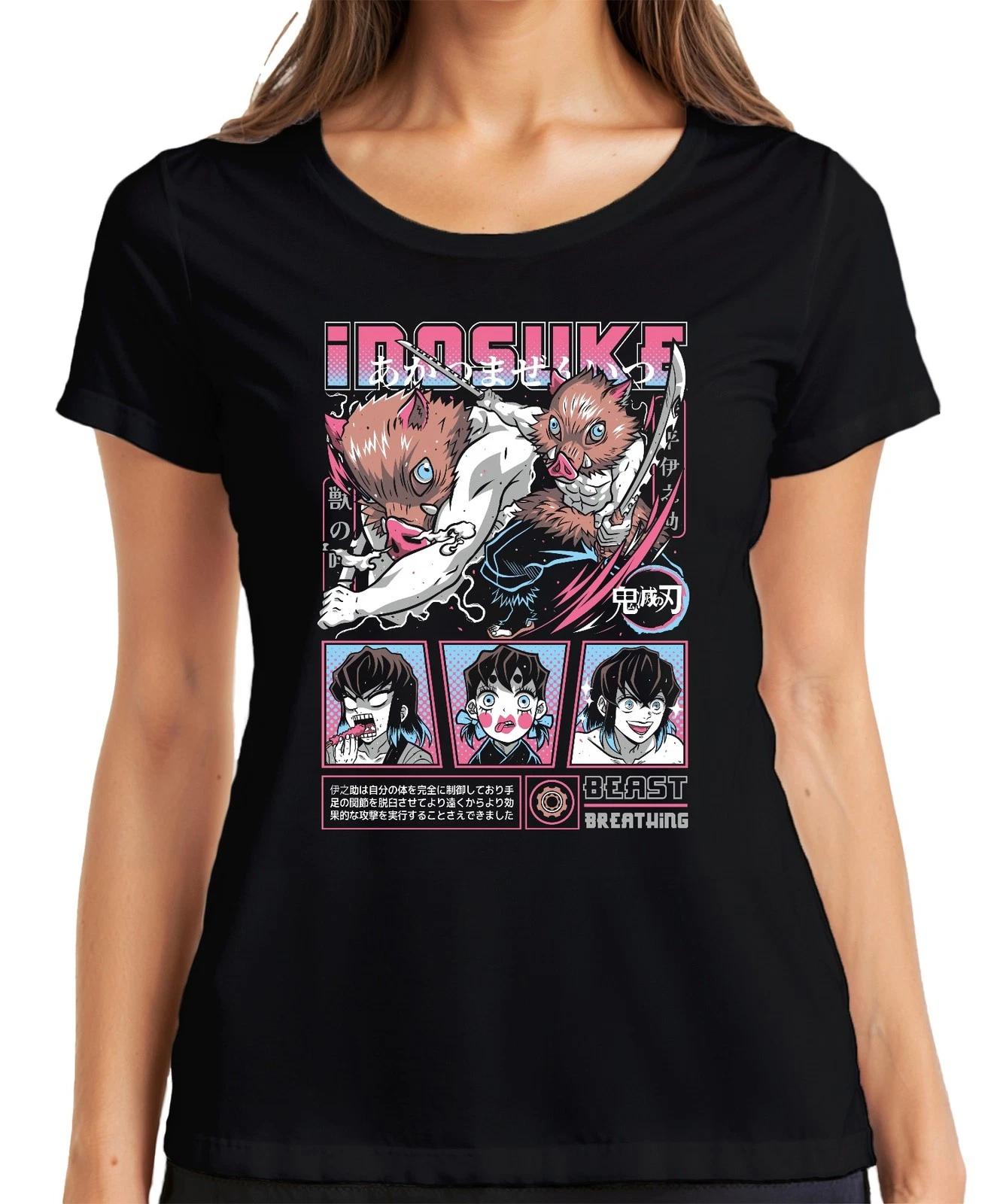 Inosuke Kimetsu no Yaiba Ebermaske Anime Geschenk Beast Damen T-Shirt XXL