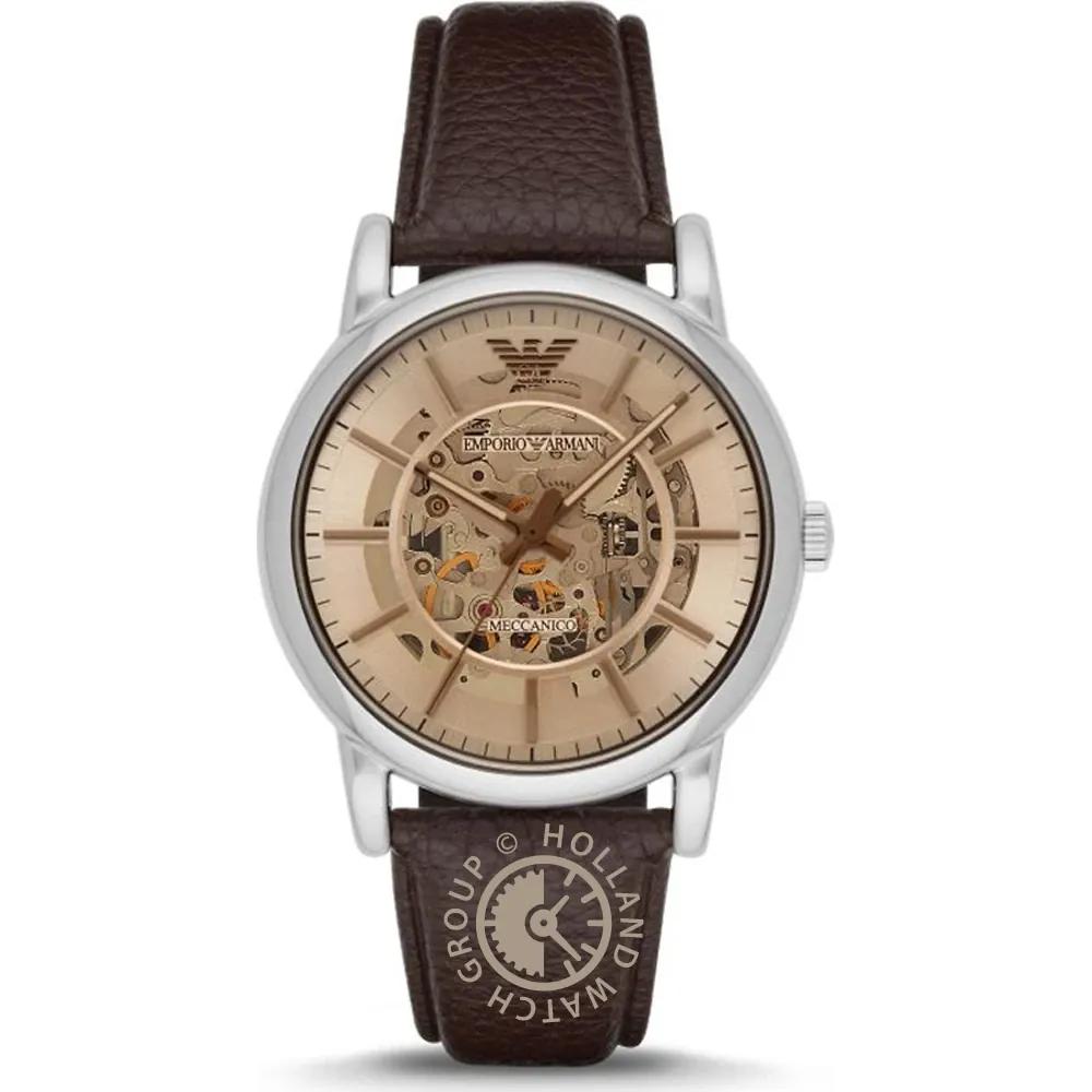 

Emporio Armani Luigi Beige Brown Leather Men s Automatic Watch AR1982 бежевый