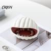 Smooth Glazed Ceramic Ocean Theme Jewelry Tray for Vanity Rings Earrings Necklaces, Decorative Exquisite Gift Women Shell/Conch Trinket Dish, Creative