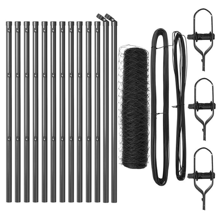 Clôture Hexagonale vidaXL Grise 0,6x25 m Acier 3352807