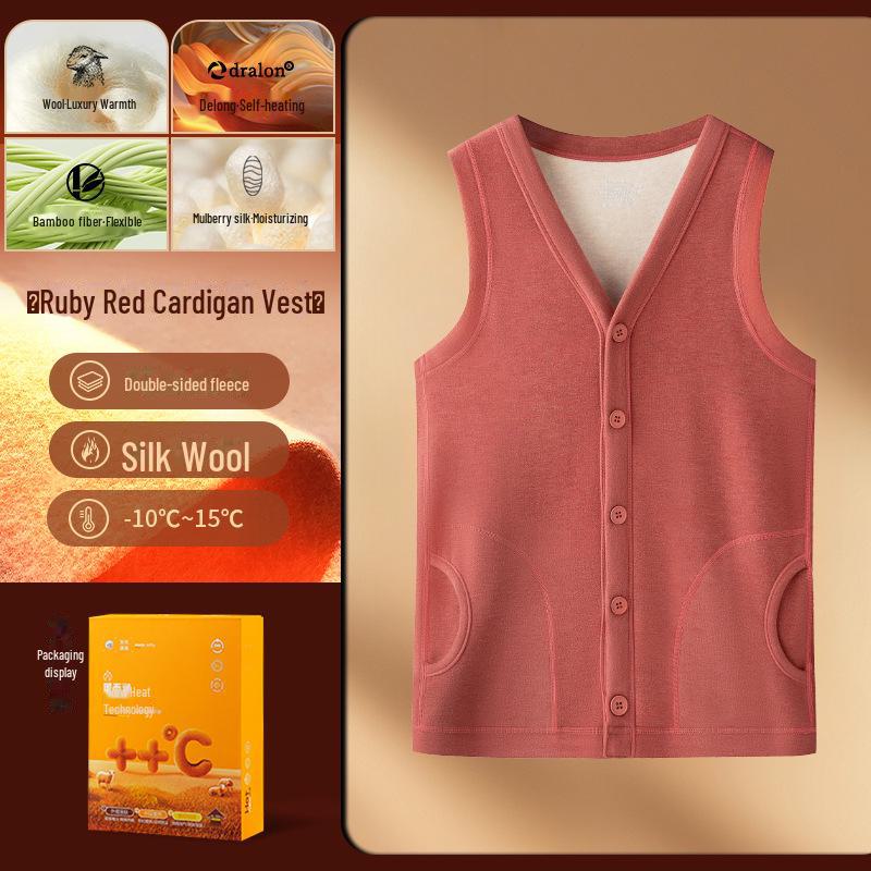 Bardzo ciepły damski kardigan i kamizelka z jedwabnej wełny na jesień i zimę