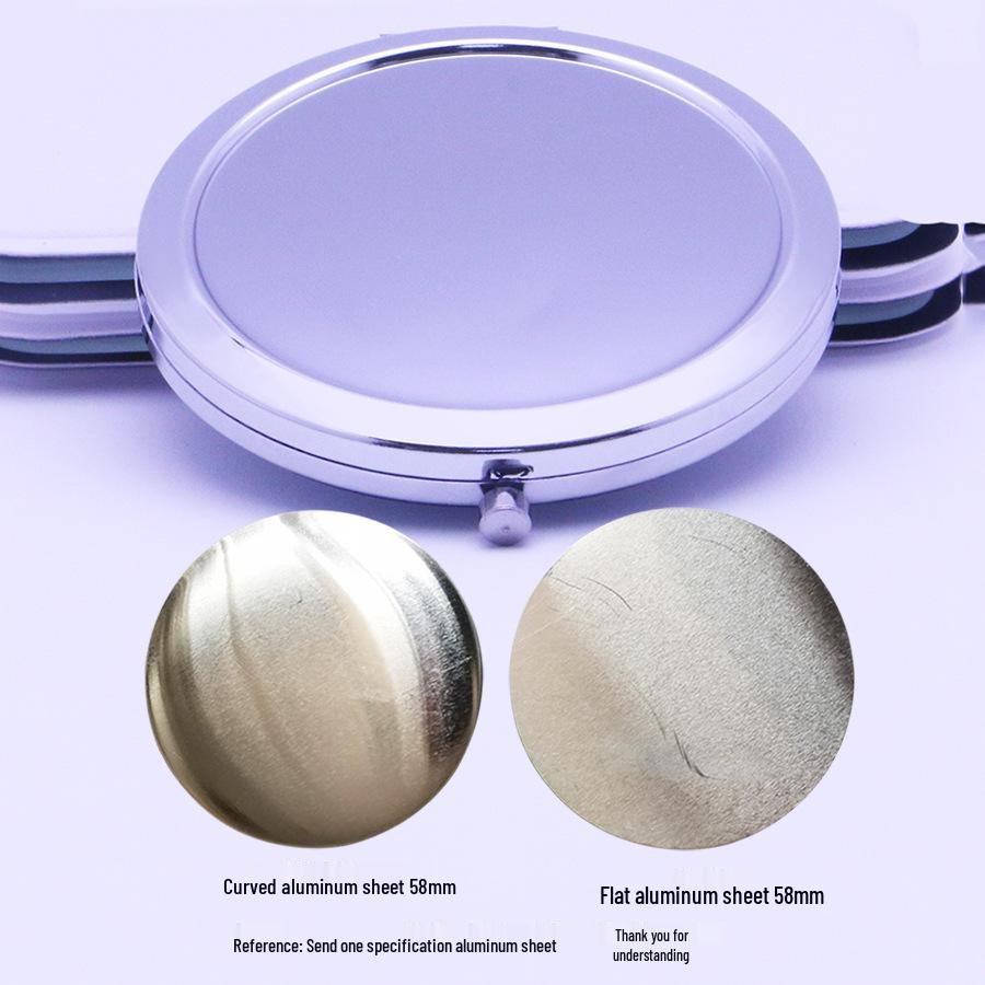 Round Metal Base Double-Sided Folding Makeup Mirror - Portable HD Handheld Dorm Mirror