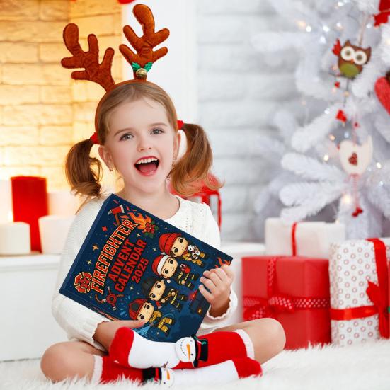 Hasičský adventní kalendář Vánoční odpočítávací kalendář 2D akrylové hasičské závěsné ozdoby na ozdobu vánočního stromku Slavnostní dárek