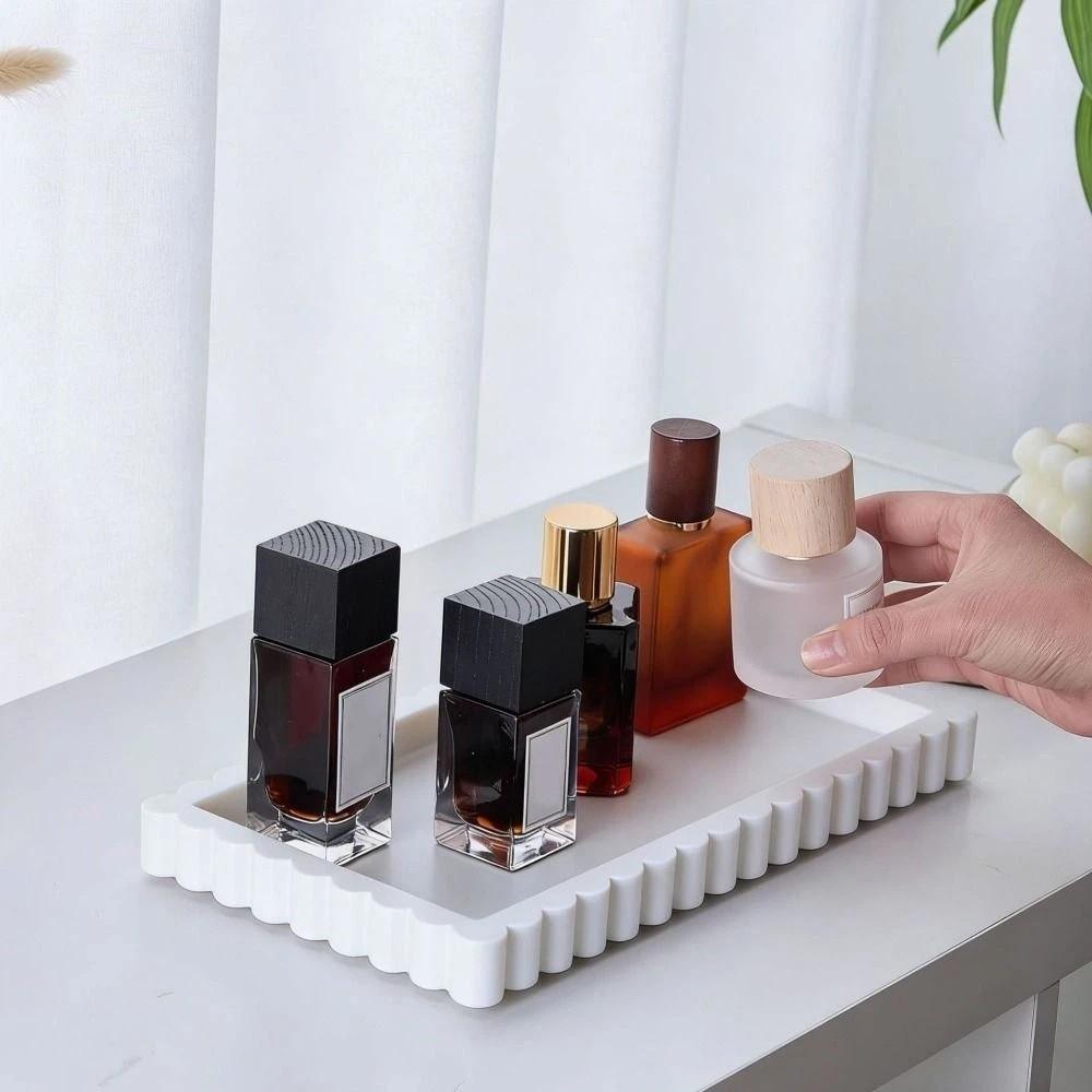 Serving Tray Silicone Candle Holder Tray Wavy Square Decorative Tray Multi-purpose Modern Table DecorationTrays Coffee Table