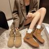 Fashion Flats Ankle Women Snow Sneakers Boots Belt Buckle Suede Winter Fashion Women Shoes New 2025 Trend Casual Walking Non Slip Boots