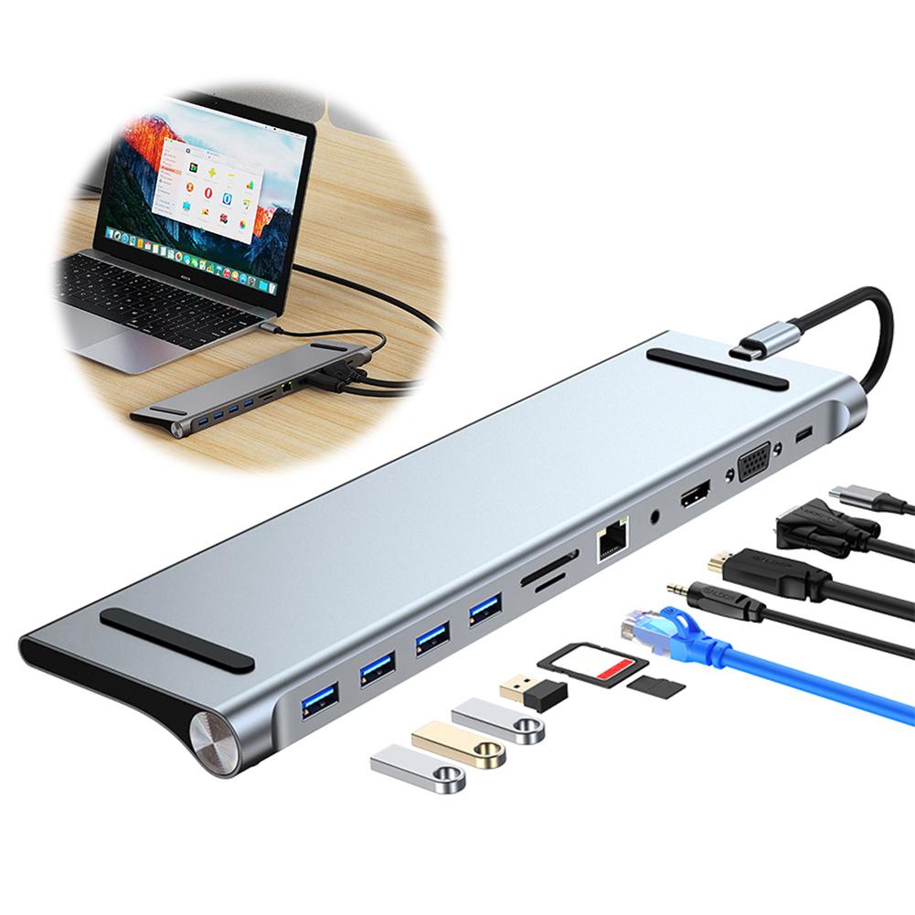 11in1 USB C Docking Station Laptop Adapter SD TF Card Reader 4K HDMI-Compatible For MacBook Pro/Air Dell HP Surface Lenovo ASUS