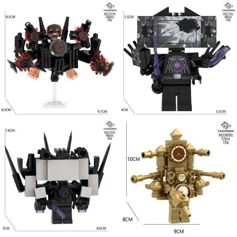 Titan ClockMan Upgrade Blocks TVman Mini Blocks Titan Dragon Drillman Titan Cameraman Building Dark Clock Man Blocks Mini Figure