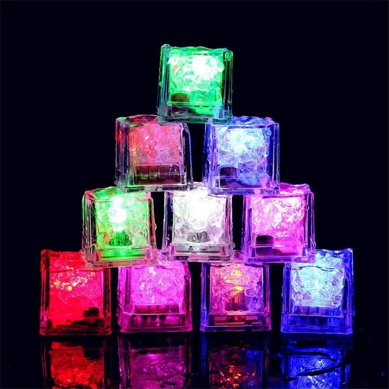 5 Pièces Glaçons LED Étanche Multicolore Clignotants Lumineux dans le Noir Pour Décoration de Mariage Fête Bar
