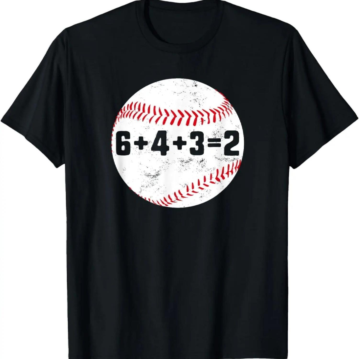 6+4+3=2 Double Play 643 Baseball Player Softball Baseballer T-Shirt S