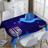 Hanukkiah Pattern Rectangle Table Cloth for Table Decor Kitchen Dining Waterproof Reusable Tablecloth for Tables Indoor Outdoor