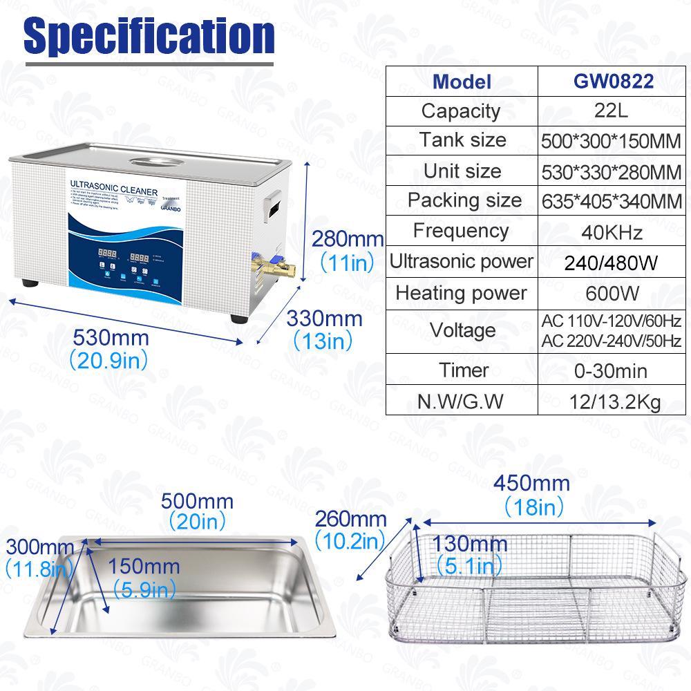 Industrial Ultrasonic Cleaner for Laboratory Use - High Power, Small Size, Ideal for Degreasing and Rust Removal