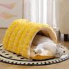 Cat Cave Warm Comfortable Washable House Semi-Enclosed Dome Design Pet Cave For Puppy Kitten Small Pet Play Corner Winter