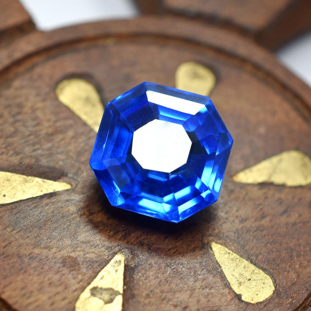 11.25 Ct Natural CERTIFIED Ceylon Sapphire blue SQUARE Shape Loose Gemstone AM-35