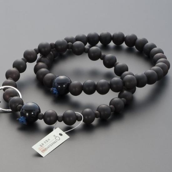 Buddhist Altar Shop Takita Shoten Prayer Beads Jodo Sect Authentic Rosary Beads Striped Ebony Blue Tiger Eye Stone Jodo 9 Pure Silk Hanabon Tenbo