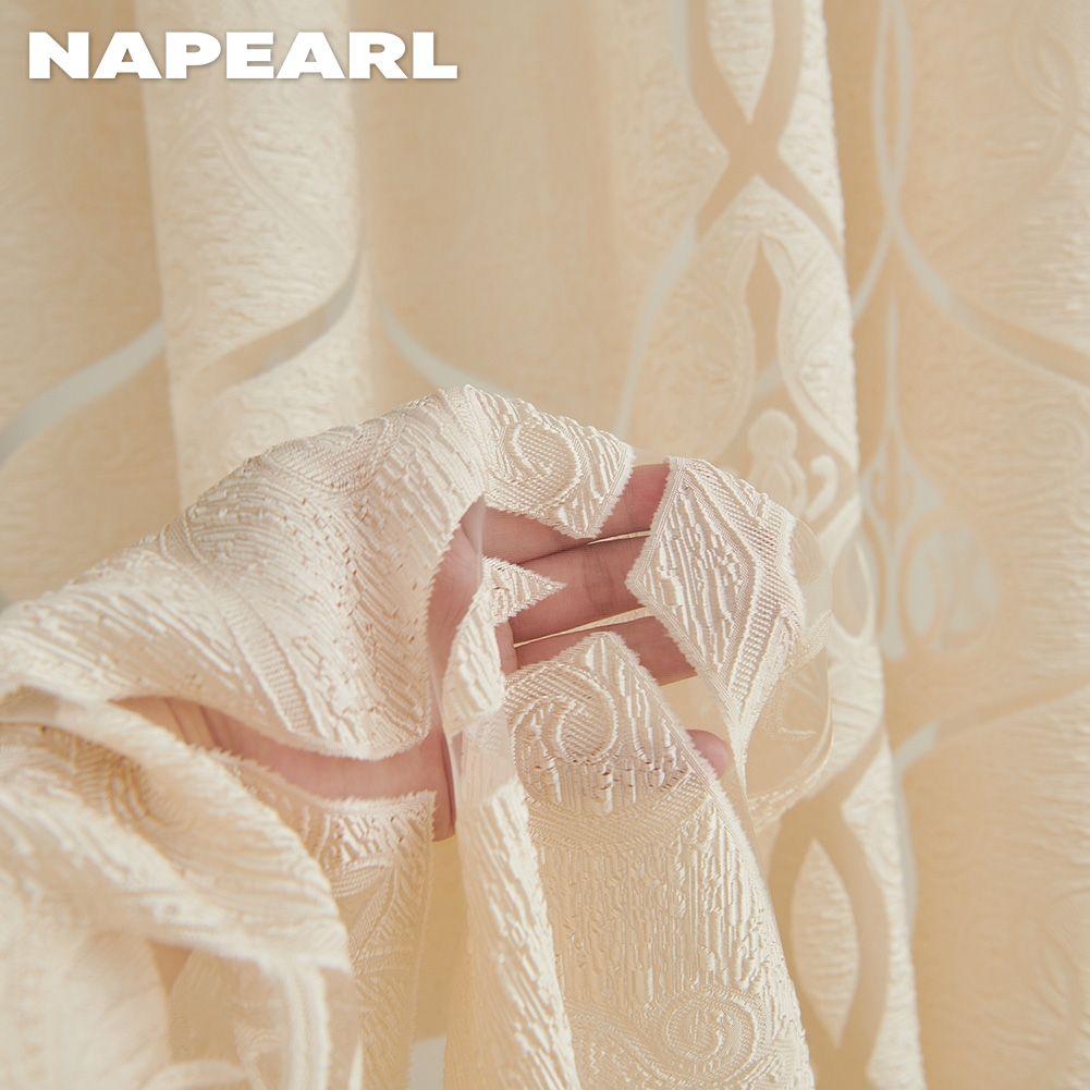 1 PZ NAPEARL Tenda Trasparente Per Finestra Jacquard Design Europeo Fiori Tulle Tenda Per Soggiorno Per La Decorazione Domestica
