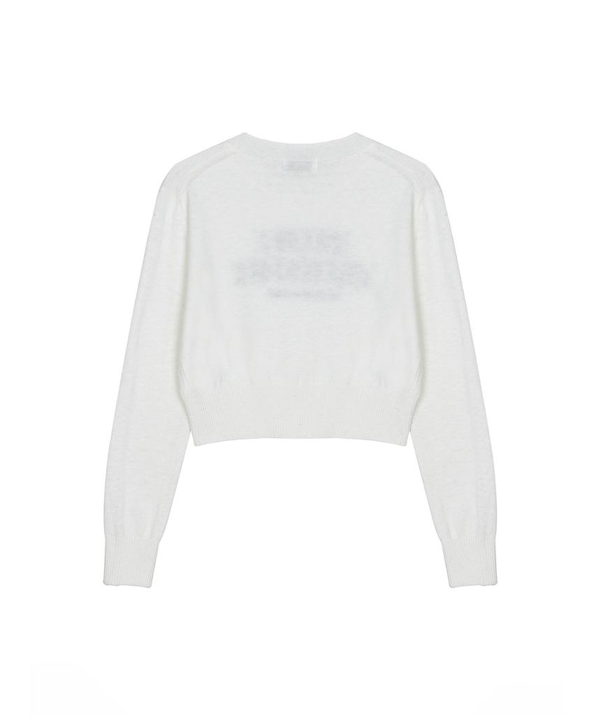 Nigaennikol Cashmere Nicole Logo Crop Jacquard Knit_Ivory