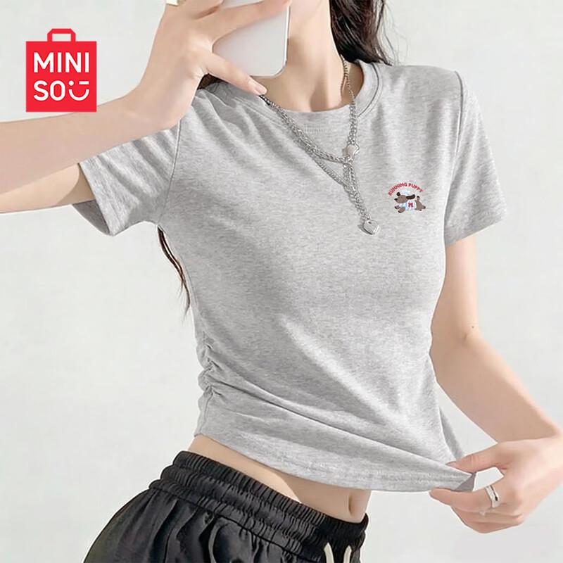 Женская летняя футболка MINISO с драпировкой S
