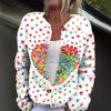 Women's Fashion Printed Long-Sleeved Knit Cardigan Button-Down Jacket