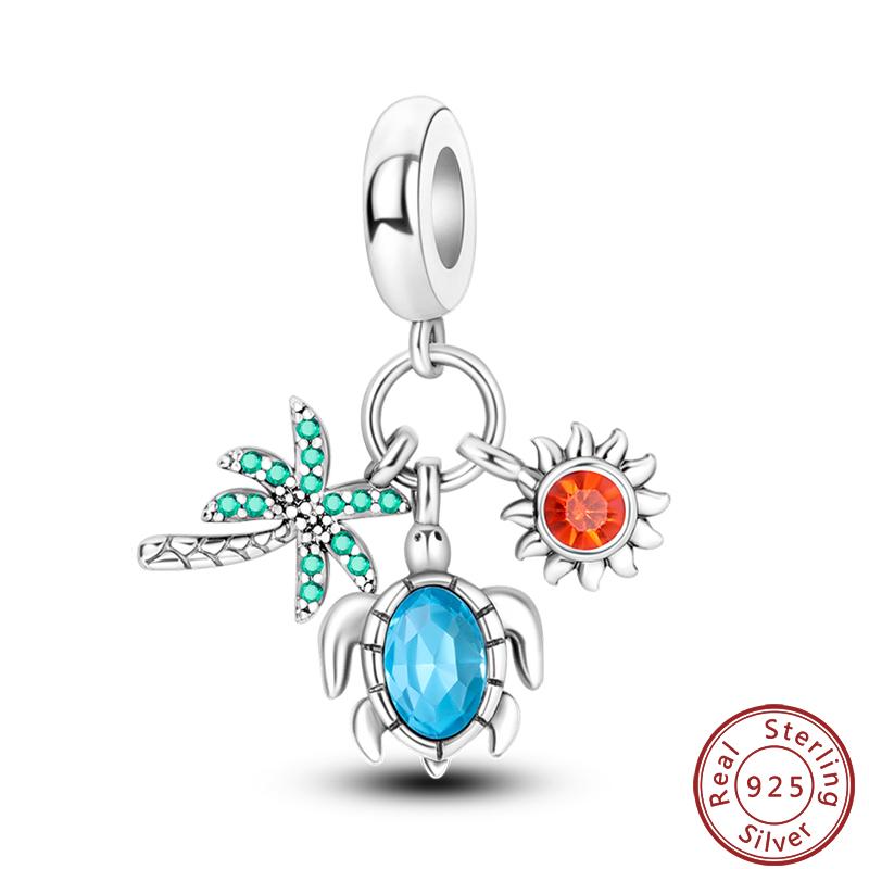 Luminous Ocean Series Copper Dolphin Turtle Octopus Charms Beads 3Mm Diy Fine Jewelry Gifts Making