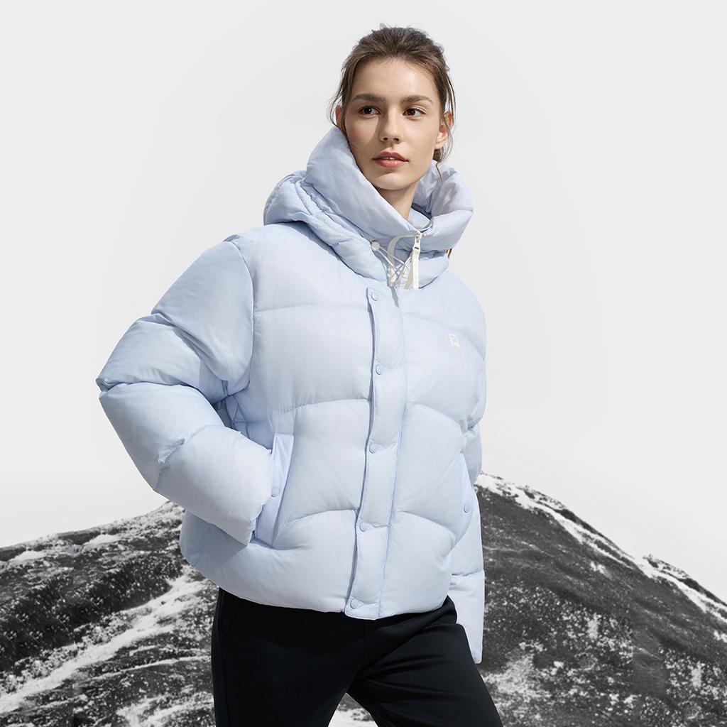 FILA Fitness Fashion Simple Personality Trendy Casual Sports Versatile Fresh Warm Short Hooded Down Jacket Women outerwear Kentucky-Blue A51W541903FBU
