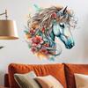 CH81980 Abnehmbarer Wandsticker Pferd und frische Blumen