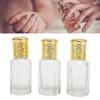3pcs Refillable Perfume Bottle 10ml Golden Cover Transparent Glass Refillable Perfume Container for Travel