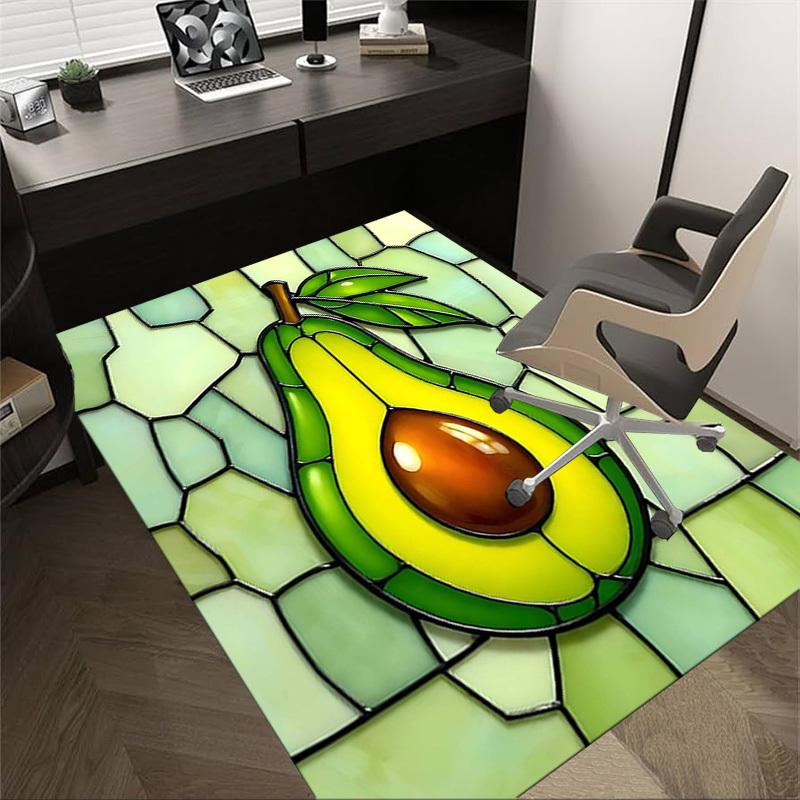 1PC Avocado Stained Glass Non-Slip Floor carpet, suitable for Office, bedroomand playrooms. It can also be used as a sofa footrest cover-T65