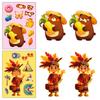 6 Photos/pack of Turkey Puzzle Face Change Stickers Thanksgiving Cartoon Collage Autumn Harvest
