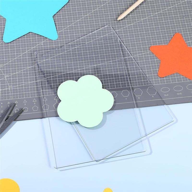 2025 Trend 2 Packs Transparency Acrylic Cutting Pads, Die Cutting Plates Clear Thick Cutting Die Pads Cutting For Die Cutting Wo